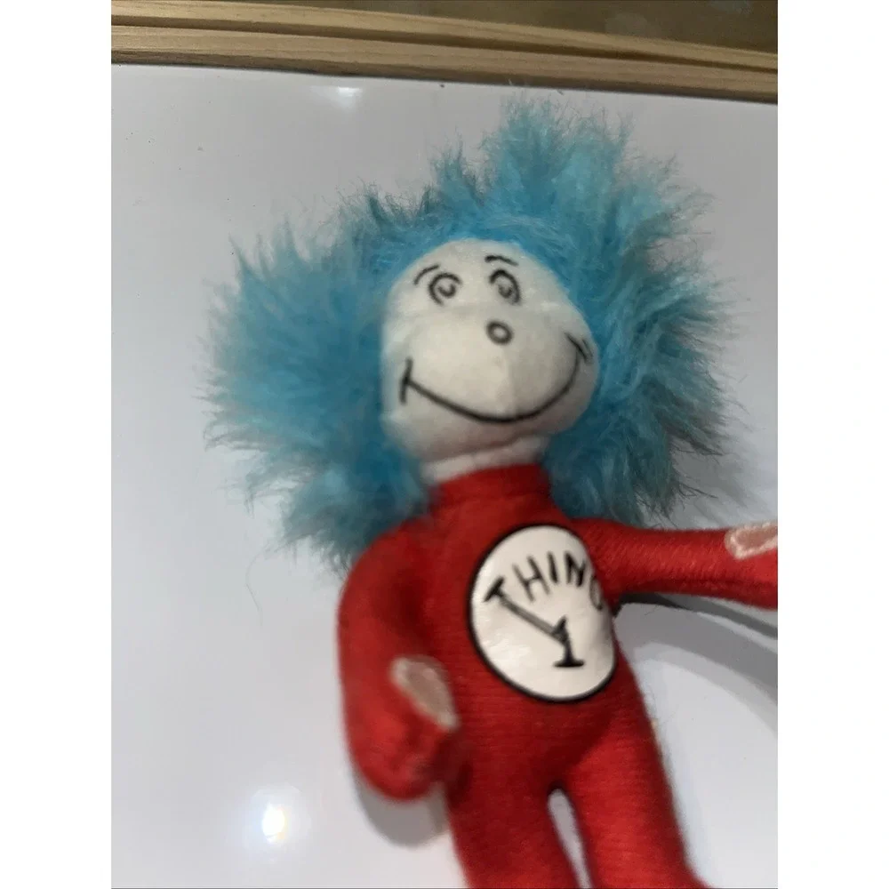 Vintage Plush Dr. Seuss The Cat in the Hat Thing 1 Red Suit Blue Hair Collectors